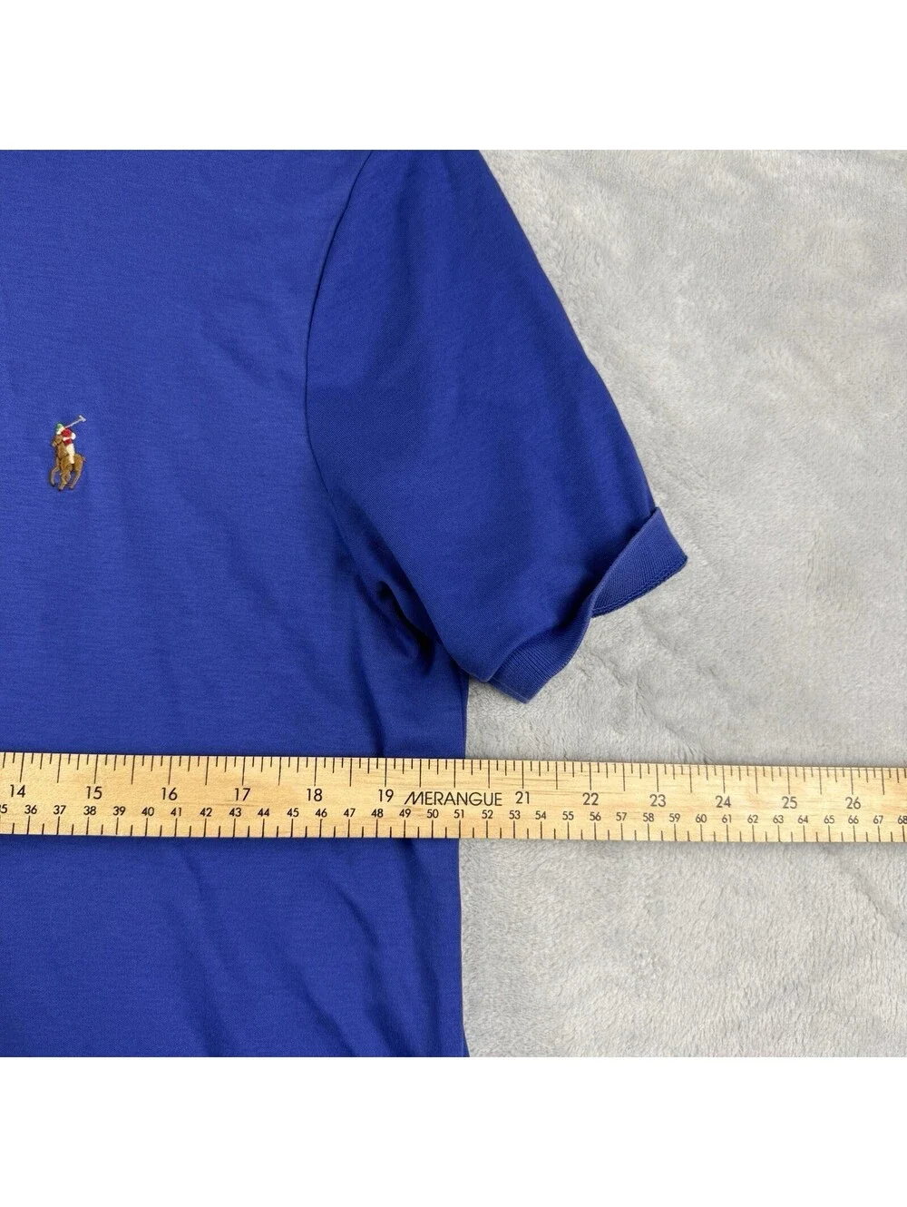 Polo Ralph Lauren Men M Blue Classic Soft Touch Pony Polo Shirt Cotton Preppy